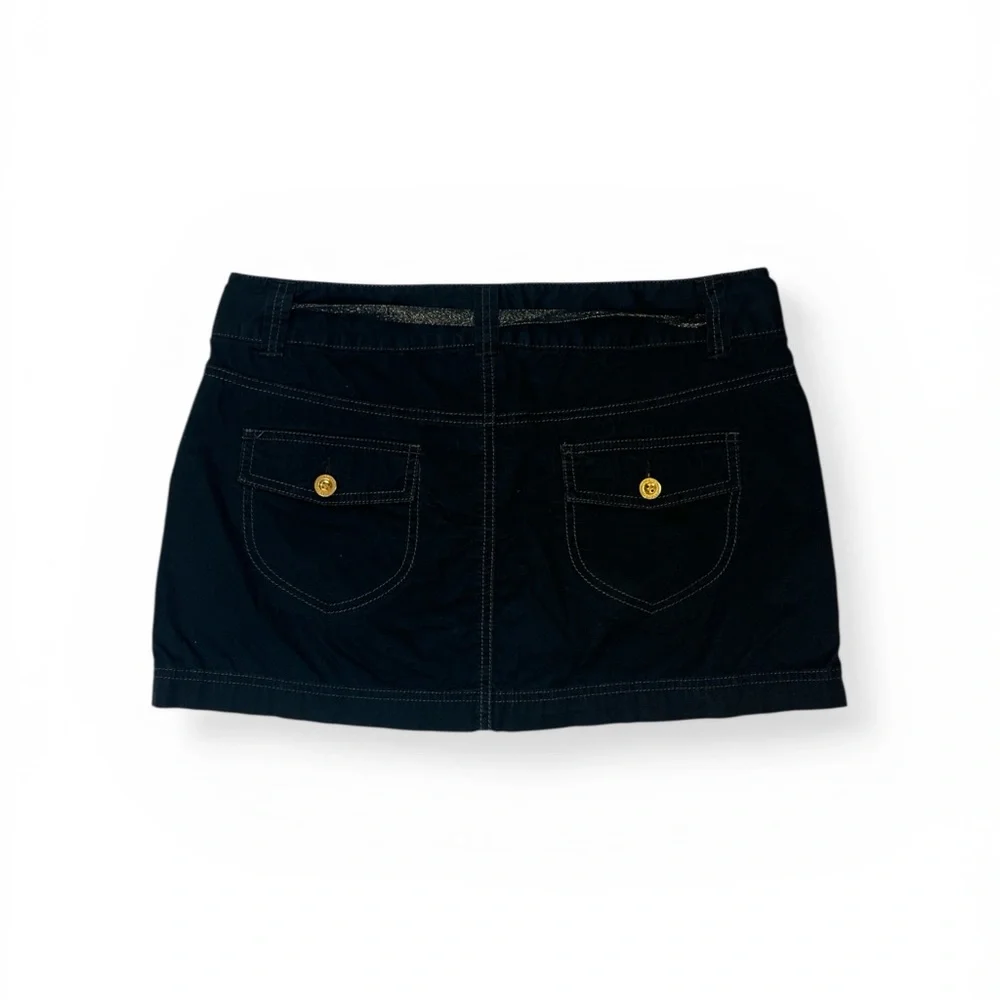 Y2K Express Black‎ Micro Mini Skirt Low Rise Pocket Detail Size 10